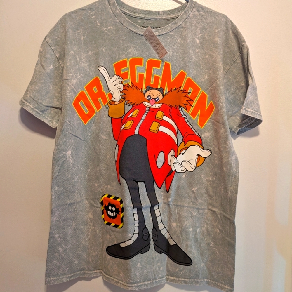 Gray Dr. Eggman Graphic T-Shirt Men Size MM Brand New With Tag